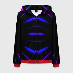 Толстовка 3D на молнии мужская Color black neon, цвет: 3D-красный