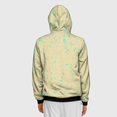 Мужская толстовка на молнии Color beige turquoise / 3D-Черный – фото 4