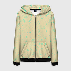 Толстовка 3D на молнии мужская Color beige turquoise, цвет: 3D-черный