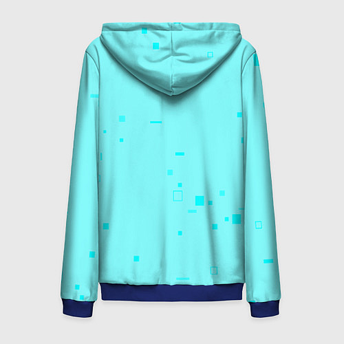 Мужская толстовка на молнии Color light blue shapes / 3D-Синий – фото 2