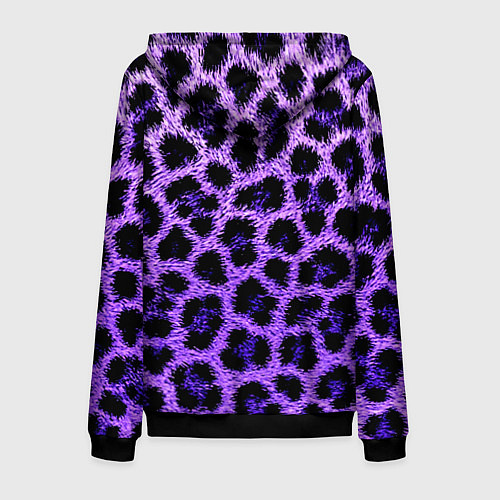 Мужская толстовка на молнии Леопардовый фиолетовый / 3D-Черный – фото 2