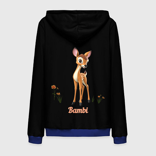 Мужская толстовка на молнии Bambi / 3D-Синий – фото 2