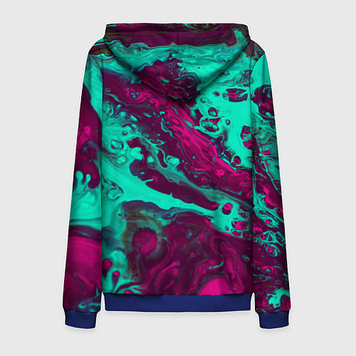 Мужская толстовка на молнии Абстракция мрамор / 3D-Синий – фото 2
