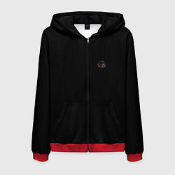 Толстовка 3D на молнии мужская Mercedes benz actros, цвет: 3D-красный