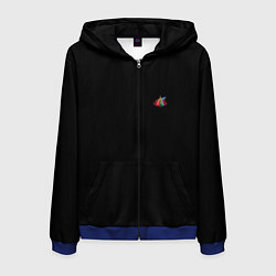 Толстовка 3D на молнии мужская Ёлочные чудеса, цвет: 3D-синий