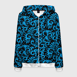 Толстовка 3D на молнии мужская Русские этнические узоры, цвет: 3D-белый