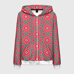 Мужская толстовка на молнии Узор из розовых цветов