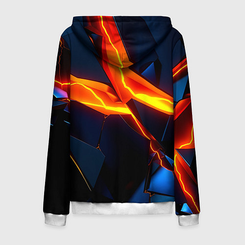 Мужская толстовка на молнии Plate fractures / 3D-Белый – фото 2