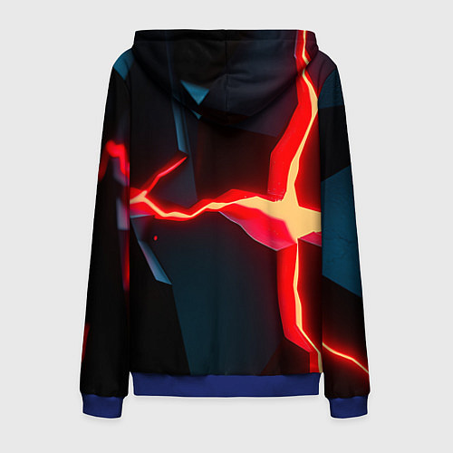 Мужская толстовка на молнии Neon orange / 3D-Синий – фото 2