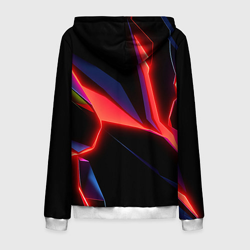 Мужская толстовка на молнии Neon red / 3D-Белый – фото 2