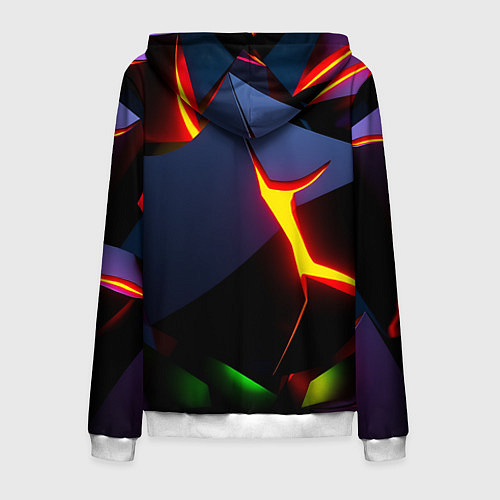 Мужская толстовка на молнии The neon fault / 3D-Белый – фото 2