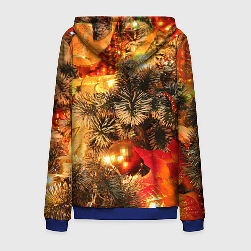 Мужская толстовка на молнии Атмосфера Рождества / 3D-Синий – фото 2
