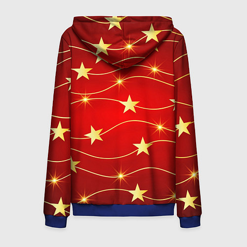 Мужская толстовка на молнии Звёздная гирлянда / 3D-Синий – фото 2