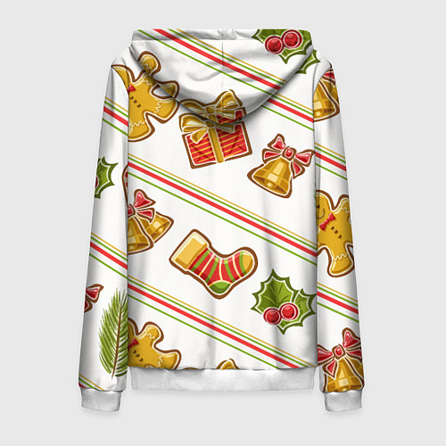 Мужская толстовка на молнии Рождественский дух / 3D-Белый – фото 2