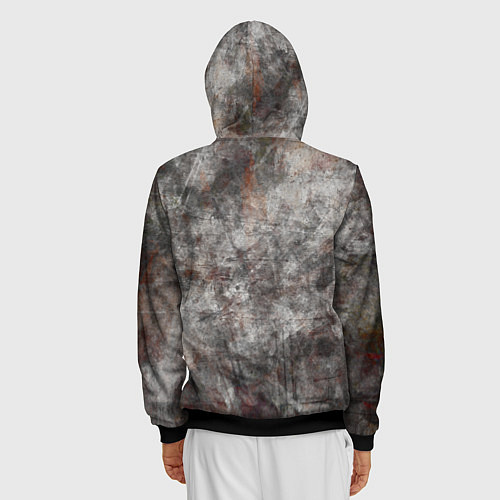 Мужская толстовка на молнии Абстракция - gray stone / 3D-Черный – фото 4