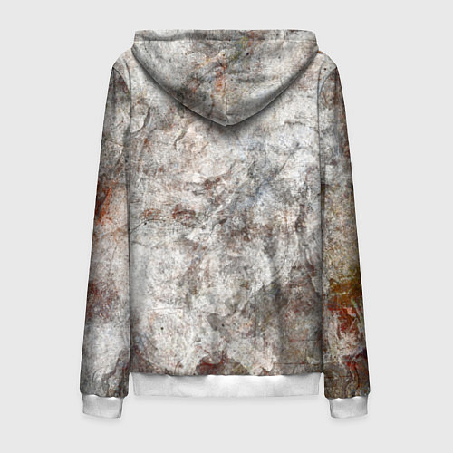 Мужская толстовка на молнии Абстракция - gray limestone / 3D-Белый – фото 2