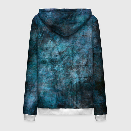 Мужская толстовка на молнии Абстракция - dark blue / 3D-Белый – фото 2