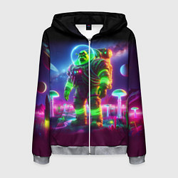 Мужская толстовка на молнии Космонавт Шрук в неоновом скафандре на загадочной