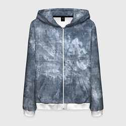 Толстовка 3D на молнии мужская Абстракция - gray-blue, цвет: 3D-белый