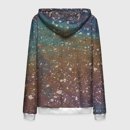 Мужская толстовка на молнии Мокрый маслянный асфальт / 3D-Белый – фото 2