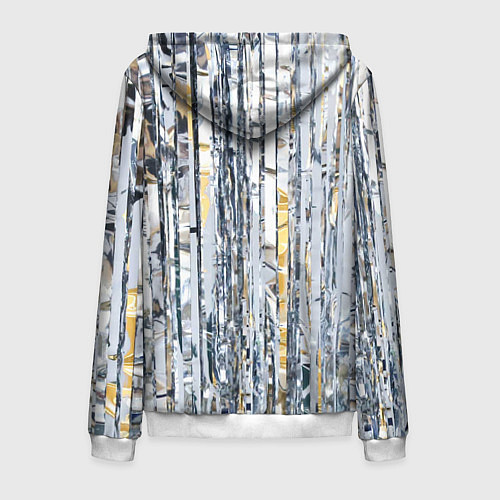 Мужская толстовка на молнии Новогодний дождик / 3D-Белый – фото 2