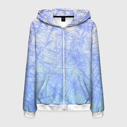 Толстовка 3D на молнии мужская В инее, цвет: 3D-белый