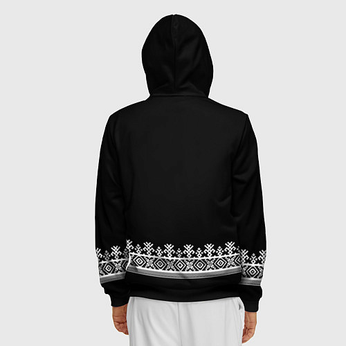 Мужская толстовка на молнии Славянская вышиванка рубаха / 3D-Черный – фото 4