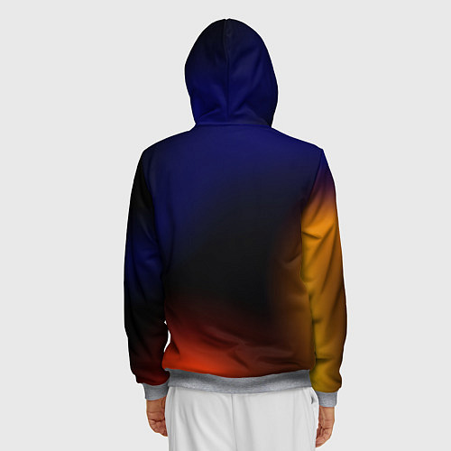 Мужская толстовка на молнии Color black red blue / 3D-Меланж – фото 4