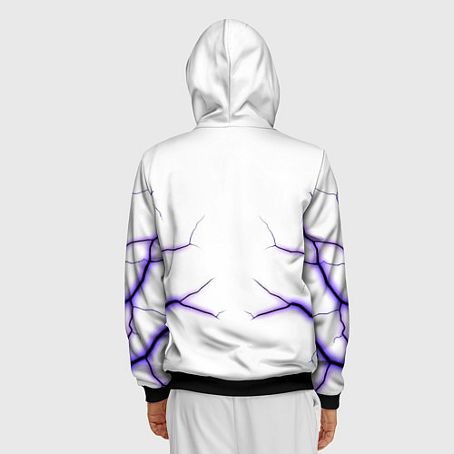 Мужская толстовка на молнии Color white purple / 3D-Черный – фото 4