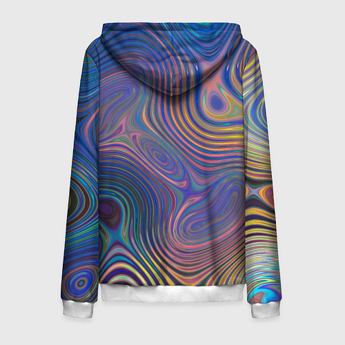 Мужская толстовка на молнии Абстрактная рябь / 3D-Белый – фото 2