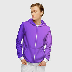 Толстовка 3D на молнии мужская The color is purple, цвет: 3D-белый — фото 2
