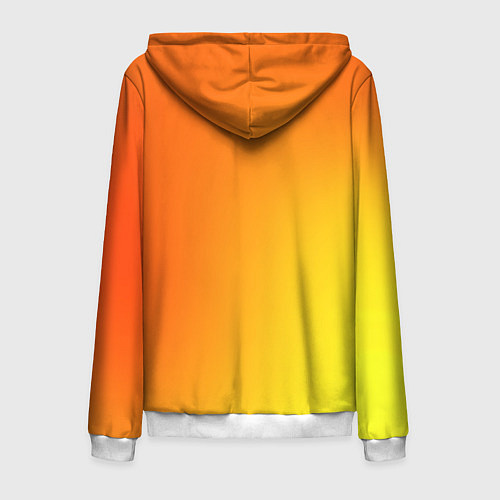 Мужская толстовка на молнии Color orange red / 3D-Белый – фото 2