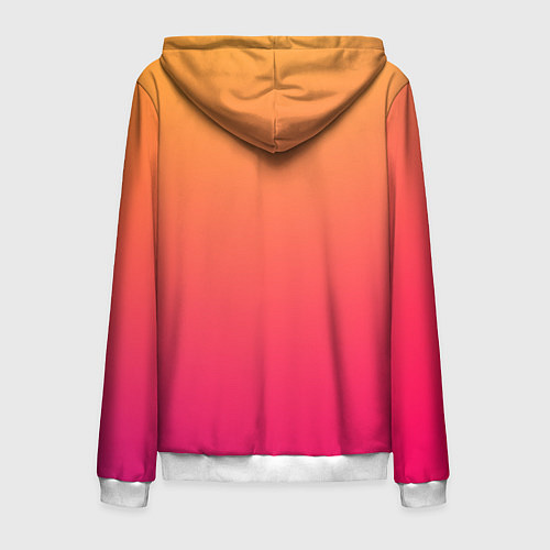 Мужская толстовка на молнии Color orange pink / 3D-Белый – фото 2