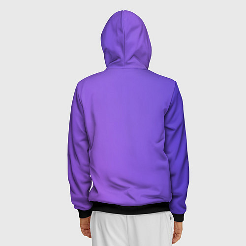 Мужская толстовка на молнии Color purple gradient / 3D-Черный – фото 4