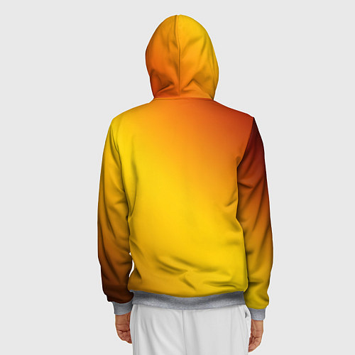 Мужская толстовка на молнии Color yellow red gradient / 3D-Меланж – фото 4