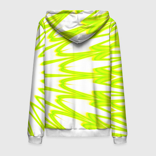 Мужская толстовка на молнии Color neon green / 3D-Белый – фото 2
