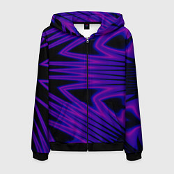 Толстовка 3D на молнии мужская Color neon blue, цвет: 3D-черный