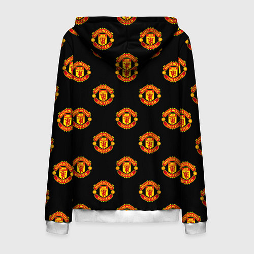 Мужская толстовка на молнии Manchester United Pattern / 3D-Белый – фото 2