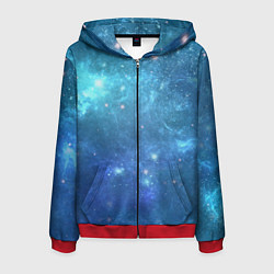 Толстовка 3D на молнии мужская Космос, цвет: 3D-красный