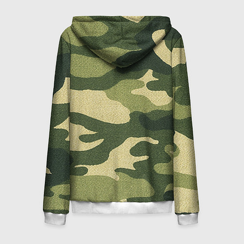 Мужская толстовка на молнии Хаки / 3D-Белый – фото 2