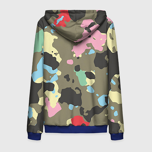 Мужская толстовка на молнии Камуфляж: микс цветов / 3D-Синий – фото 2