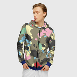 Толстовка 3D на молнии мужская Камуфляж: микс цветов, цвет: 3D-синий — фото 2