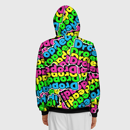 Мужская толстовка на молнии Drop Dead: Acid Pattern / 3D-Черный – фото 4