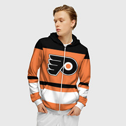 Толстовка 3D на молнии мужская Philadelphia Flyers, цвет: 3D-белый — фото 2