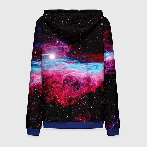 Мужская толстовка на молнии Кот с едой / 3D-Синий – фото 2