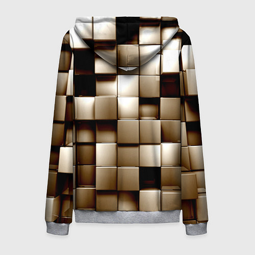 Мужская толстовка на молнии Кубики / 3D-Меланж – фото 2
