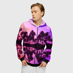 Толстовка 3D на молнии мужская Hawaii dream, цвет: 3D-черный — фото 2