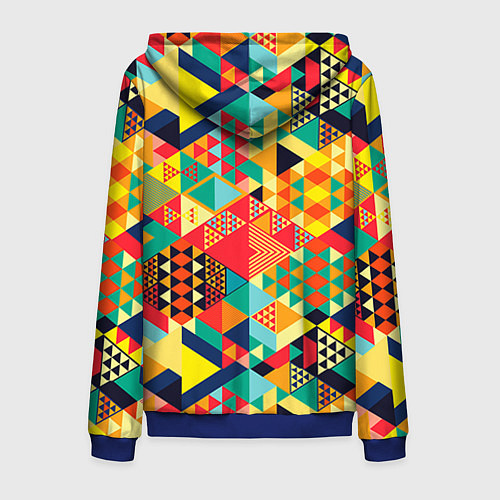 Мужская толстовка на молнии Геометрия / 3D-Синий – фото 2