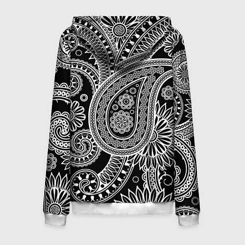 Мужская толстовка на молнии Paisley / 3D-Белый – фото 2