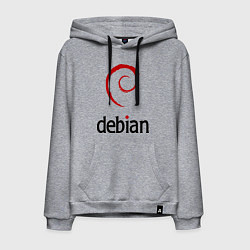 Толстовка-худи хлопковая мужская Debian, цвет: меланж